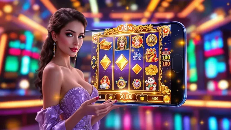 Reel slot digital dengan simbol permainan